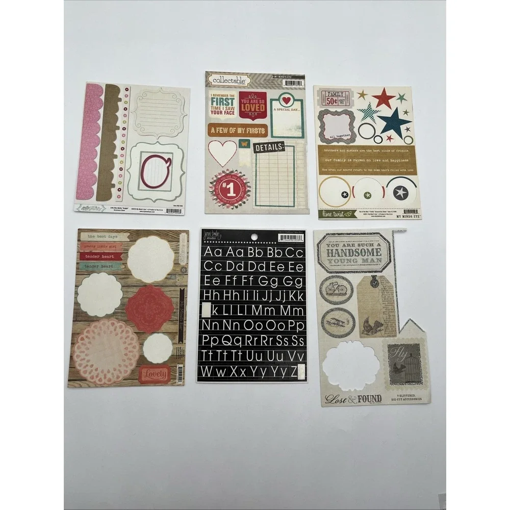 Scrapbooking Destash Lot My Minds Eye Echo Park Teresa Collins Stickers Rubons